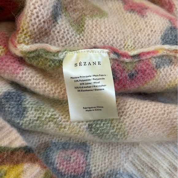 Sezane Orphee Jumper Sweater - Multi Color French Knit Floral Soft Casual - Picture 10 of 12